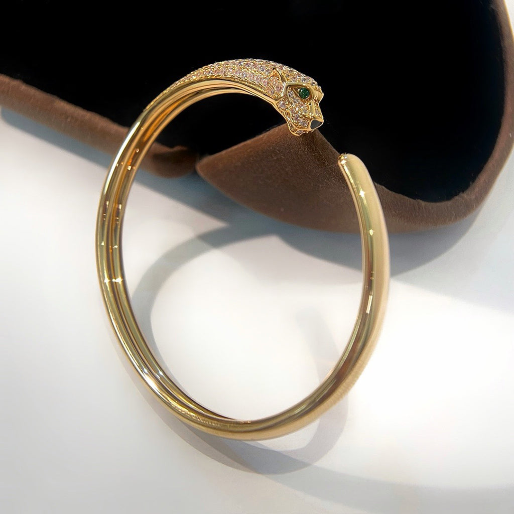 [Marins]PANTHERE HALF DIAMOND OPEN BRACELET