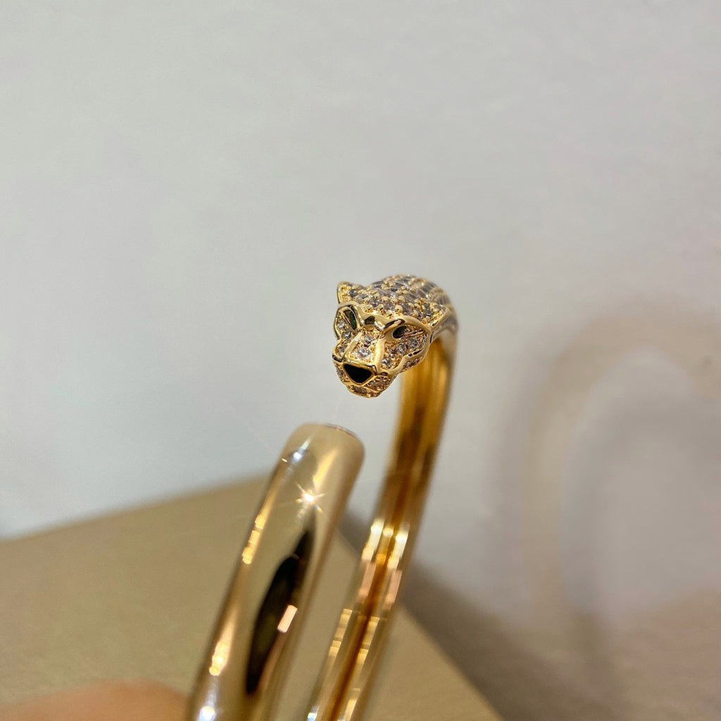 [Marins]PANTHERE HALF DIAMOND OPEN BRACELET