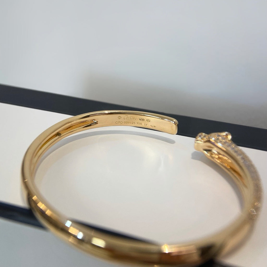[Marins]PANTHERE HALF DIAMOND OPEN BRACELET