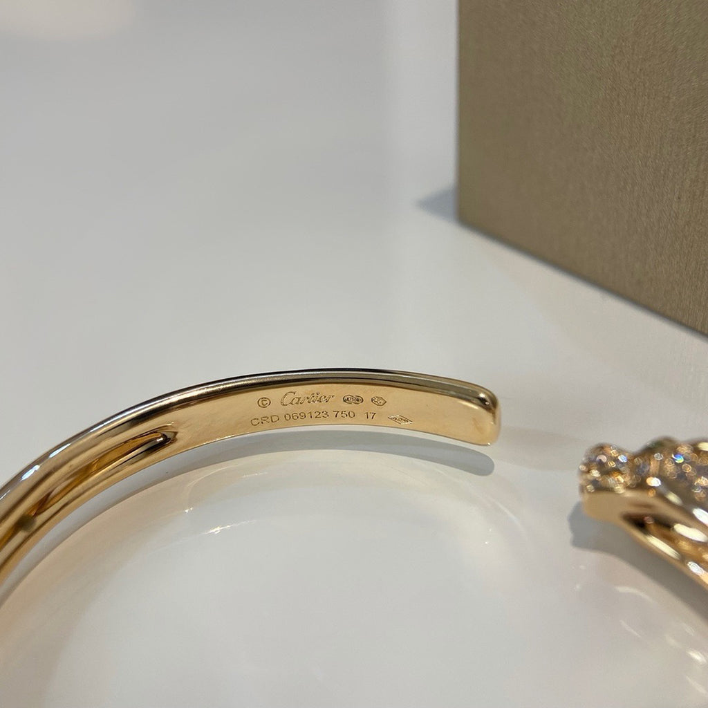 [Marins]PANTHERE HALF DIAMOND OPEN BRACELET