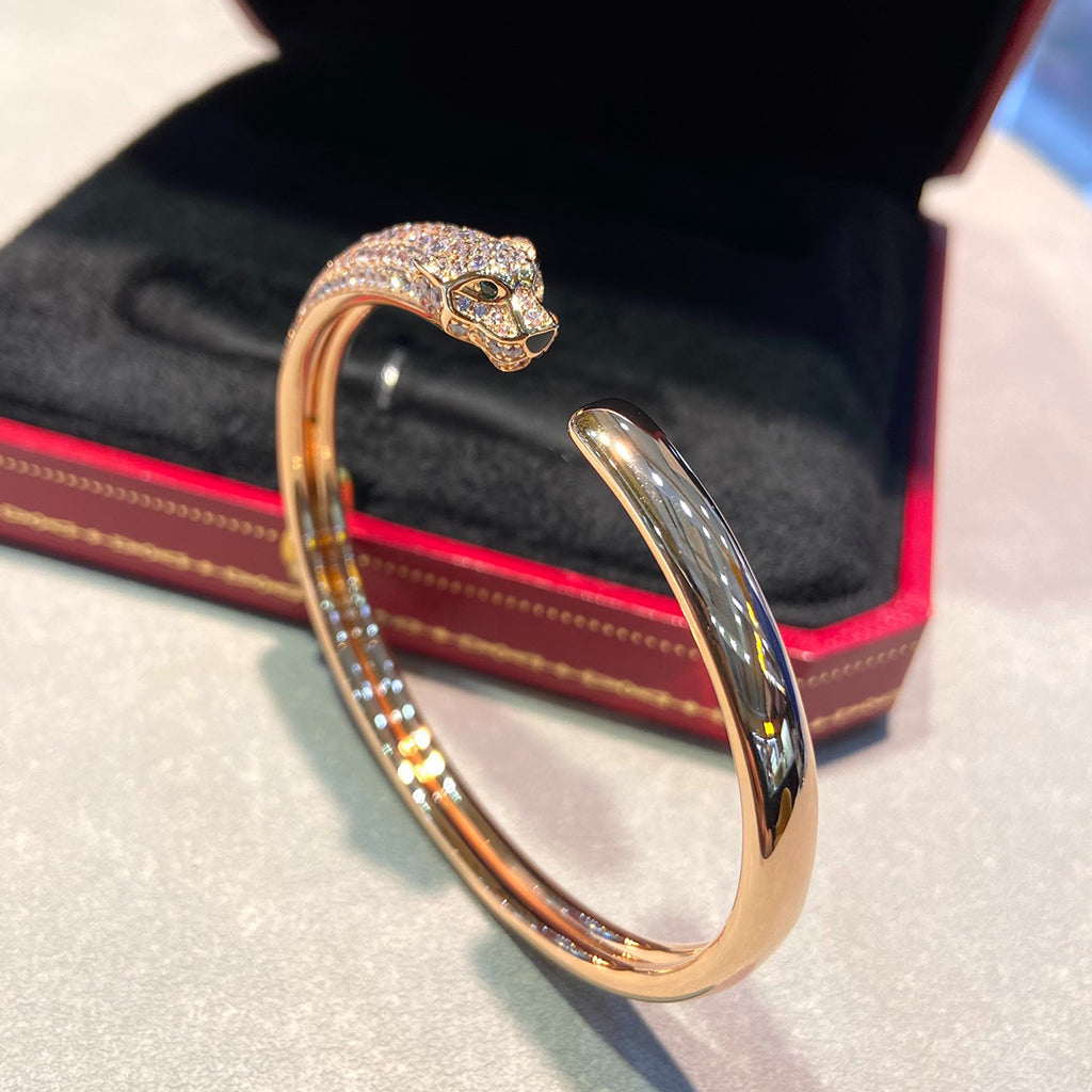 [Marins]PANTHERE HALF DIAMOND OPEN BRACELET