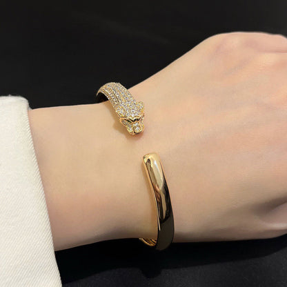 [Marins]PANTHERE HALF DIAMOND OPEN BRACELET