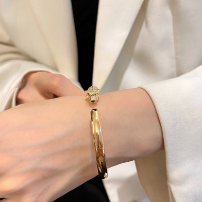 [Marins]PANTHERE HALF DIAMOND OPEN BRACELET