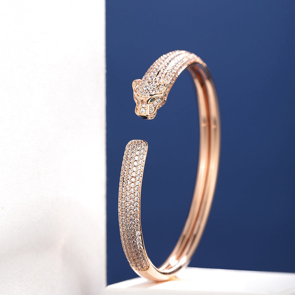 [Marins]PANTHERE FULL DIAMOND OPEN BRACELET