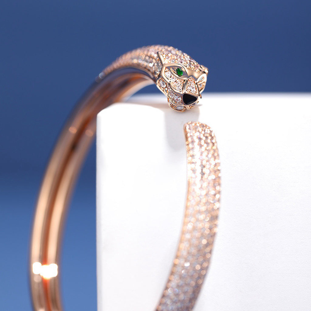[Marins]PANTHERE FULL DIAMOND OPEN BRACELET