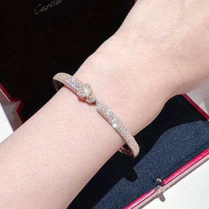 [Marins]PANTHERE FULL DIAMOND OPEN BRACELET