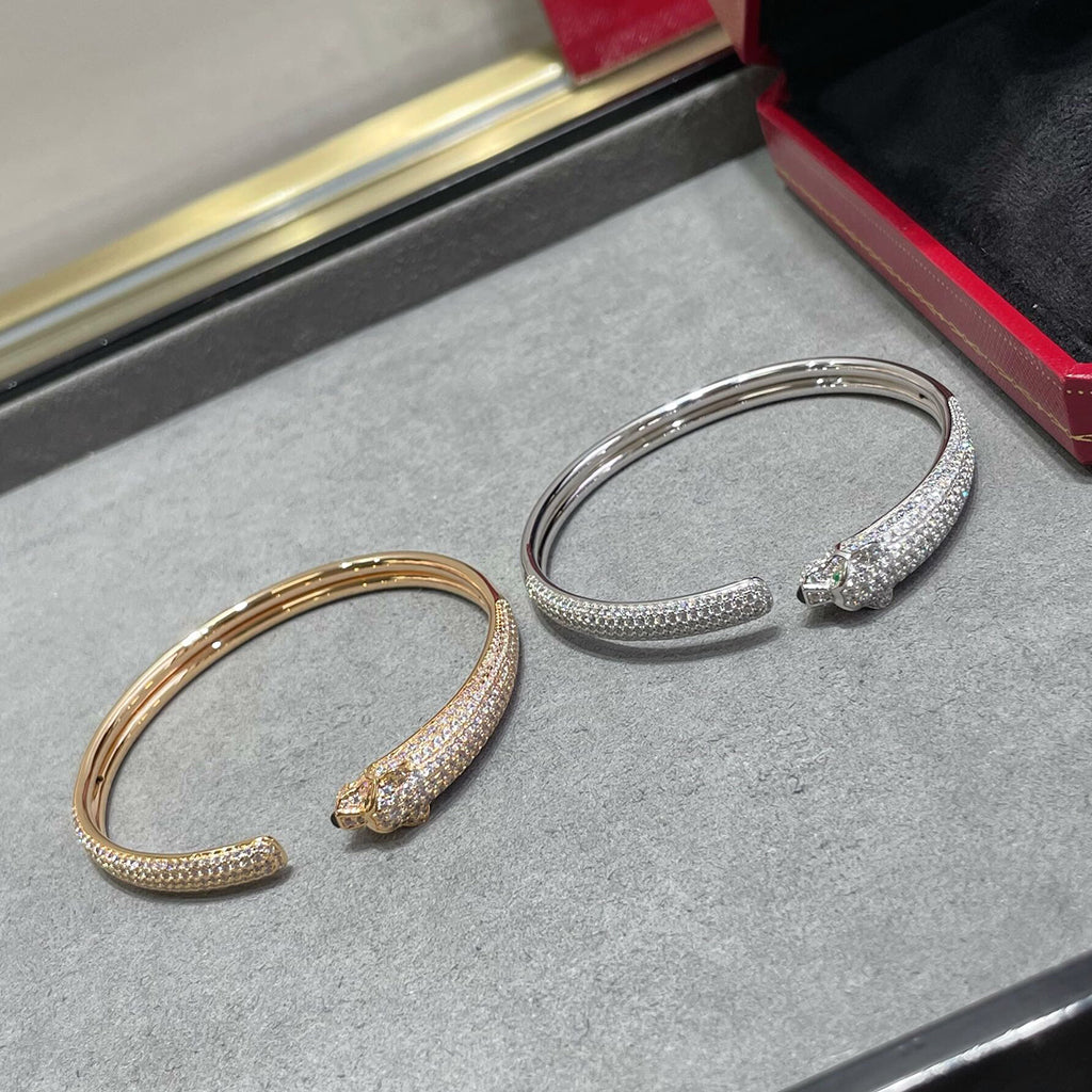 [Marins]PANTHERE FULL DIAMOND OPEN BRACELET