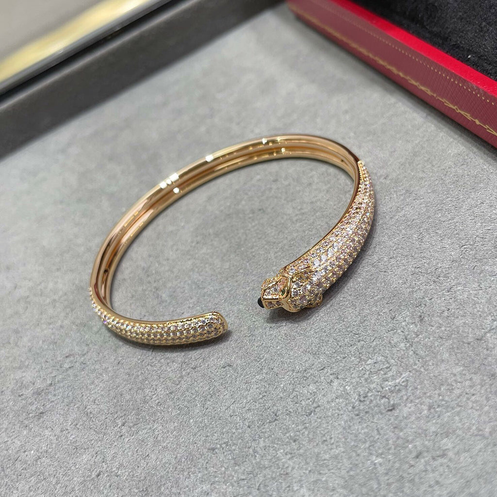 [Marins]PANTHERE FULL DIAMOND OPEN BRACELET