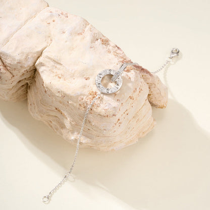 [Marins]LOVE DOUBLE RING FULL DIAMOND BRACELET