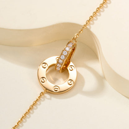 [Marins]LOVE DOUBLE RING FULL DIAMOND BRACELET