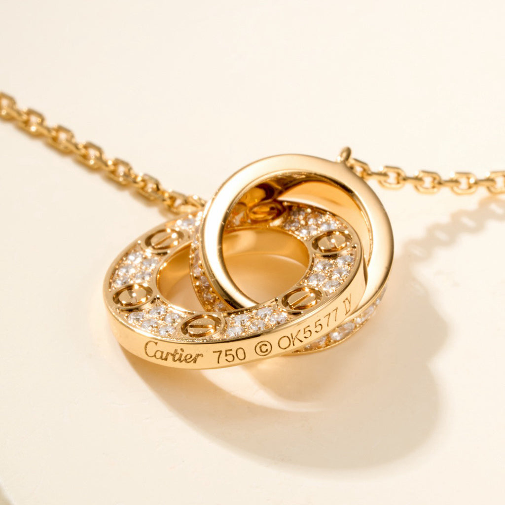 [Marins]LOVE DOUBLE RING FULL DIAMOND BRACELET