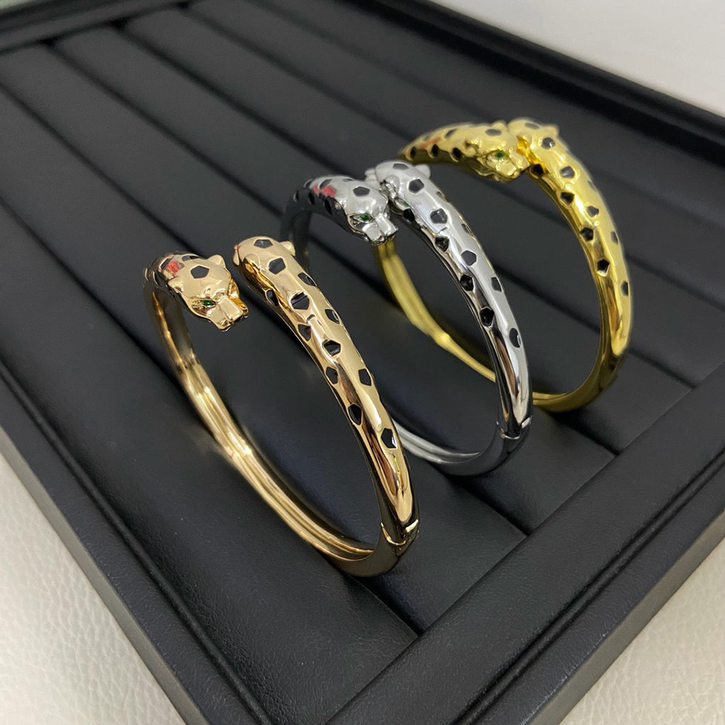 [Marins]PANTHERE DOUBLE HEADED OPEN BRACELET