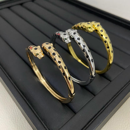 [Marins]PANTHERE DOUBLE HEADED OPEN BRACELET