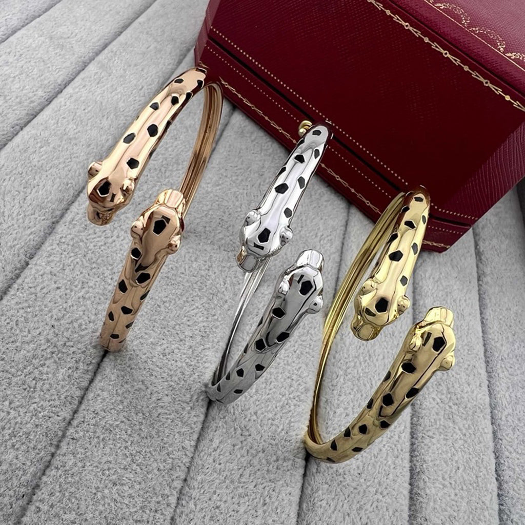 [Marins]PANTHERE DOUBLE HEADED OPEN BRACELET