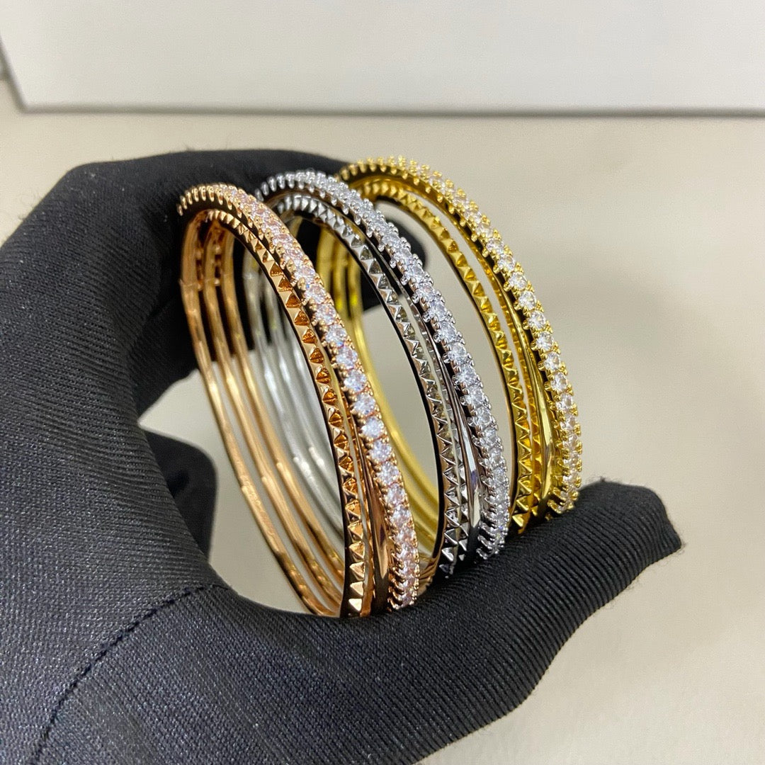 [Marins]ETINCELLE HALF-PAVED DIAMOND BRACELET