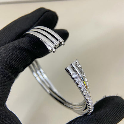 [Marins]ETINCELLE HALF-PAVED DIAMOND BRACELET