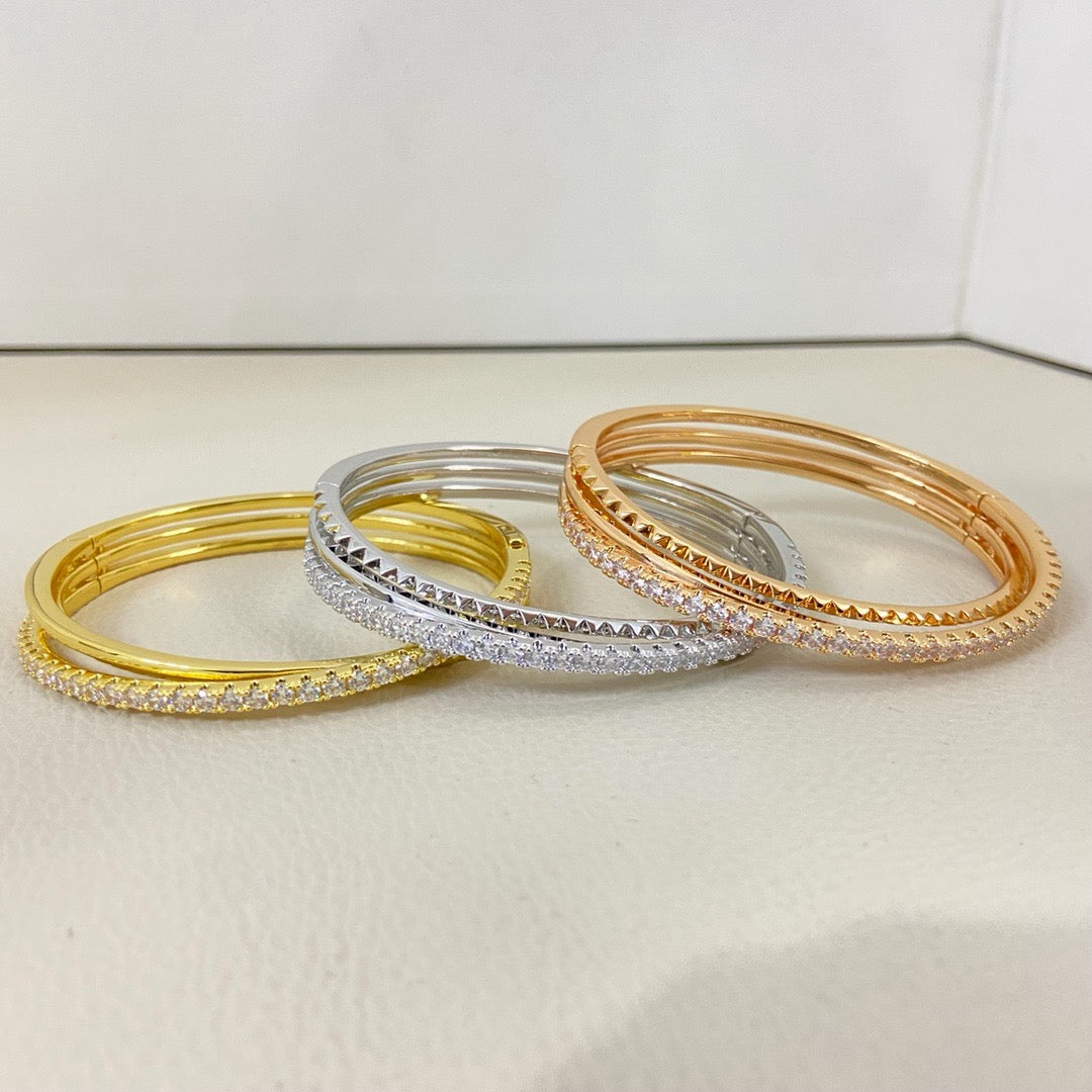 [Marins]ETINCELLE HALF-PAVED DIAMOND BRACELET