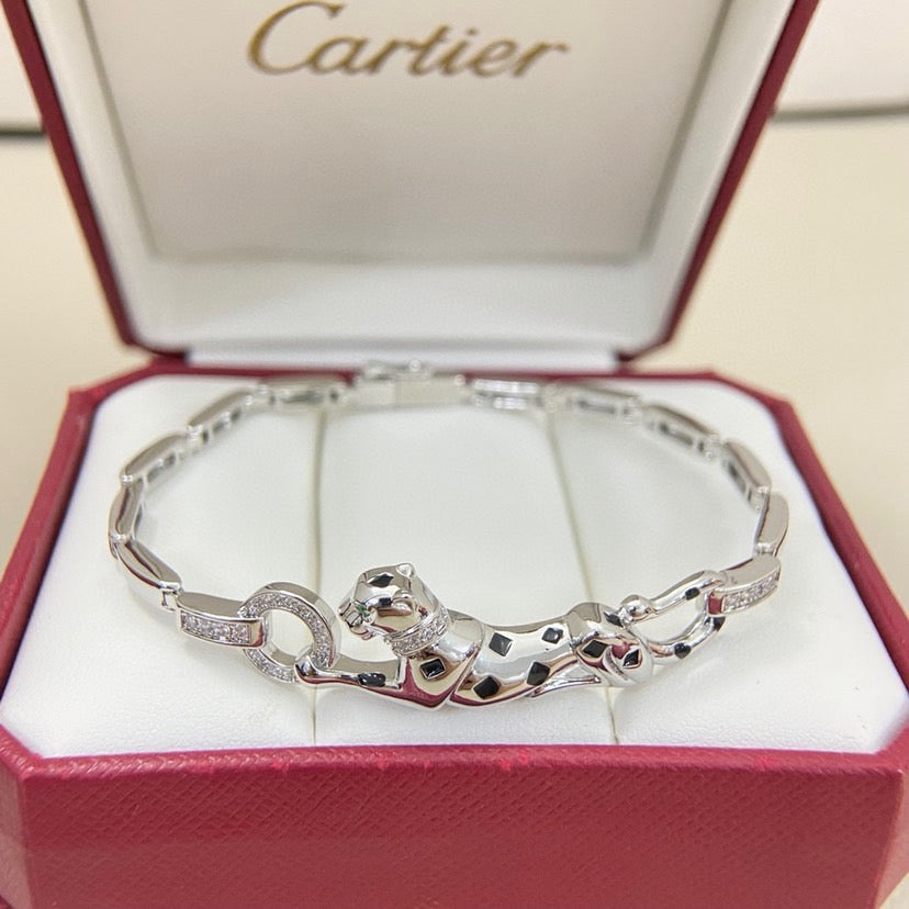 [Marins]PANTHERE HALF DIAMOND ON CHAIN BRACELET