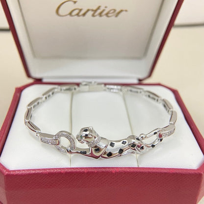 [Marins]PANTHERE HALF DIAMOND ON CHAIN BRACELET