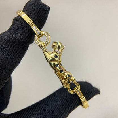 [Marins]PANTHERE HALF DIAMOND ON CHAIN BRACELET