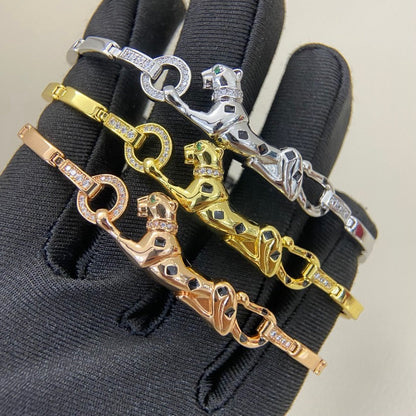 [Marins]PANTHERE HALF DIAMOND ON CHAIN BRACELET