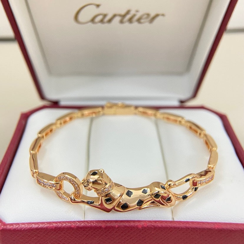 [Marins]PANTHERE HALF DIAMOND ON CHAIN BRACELET