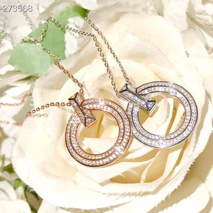 [Marins]T1 CIRCLE DIAMOND PAVED MEDIUM NECKLACE