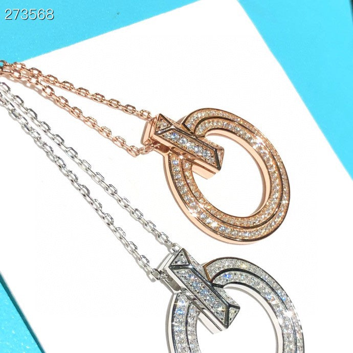 [Marins]T1 CIRCLE DIAMOND PAVED MEDIUM NECKLACE