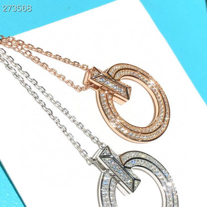 [Marins]T1 CIRCLE DIAMOND PAVED MEDIUM NECKLACE