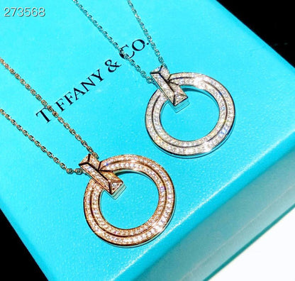 [Marins]T1 CIRCLE DIAMOND PAVED MEDIUM NECKLACE