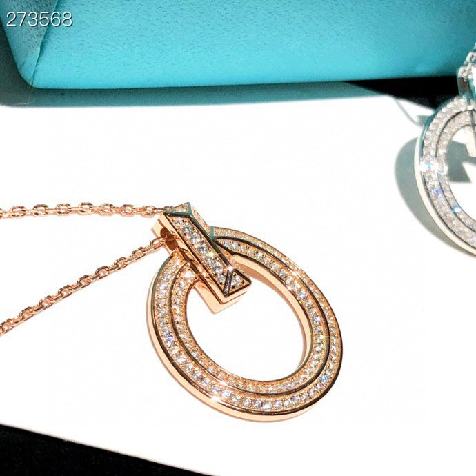 [Marins]T1 CIRCLE DIAMOND PAVED MEDIUM NECKLACE