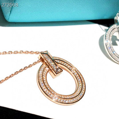 [Marins]T1 CIRCLE DIAMOND PAVED MEDIUM NECKLACE