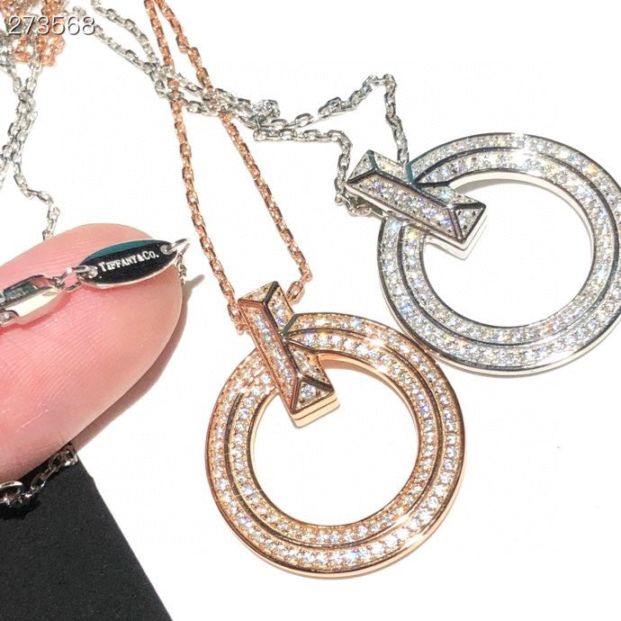 [Marins]T1 CIRCLE DIAMOND PAVED MEDIUM NECKLACE