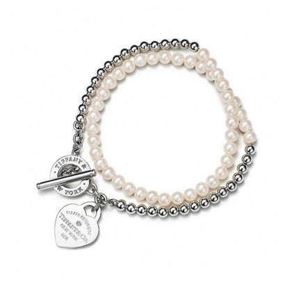 [Marins]RETURN TO TIF HEART TAF BEAD PEARL BRACELET
