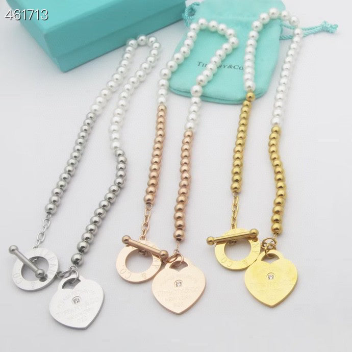 [Marins]RETURN TO TIF HEART TAF BEAD PEARL BRACELET