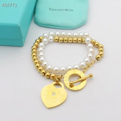[Marins]RETURN TO TIF HEART TAF BEAD PEARL BRACELET