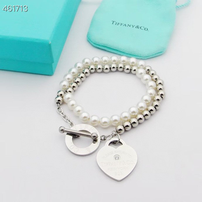 [Marins]RETURN TO TIF HEART TAF BEAD PEARL BRACELET