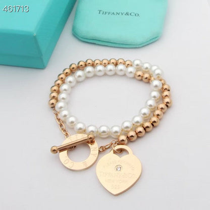 [Marins]RETURN TO TIF HEART TAF BEAD PEARL BRACELET