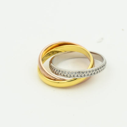 [Marins Jewelry]TRINITY RING GOLD PINK GOLD SILVER DIAMONDS