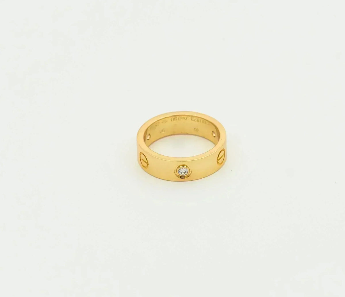 [Marins]LOVE RING 5.5MM 3 DIAMONDS GOLD