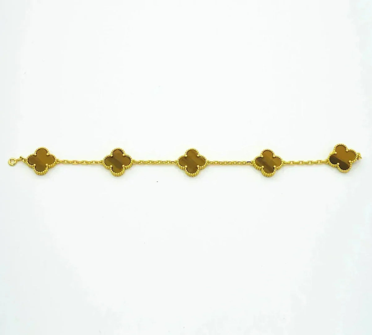 [Marins] CLOVER 5 MOTIFS TIGER EYE BRACELET COLLECTION