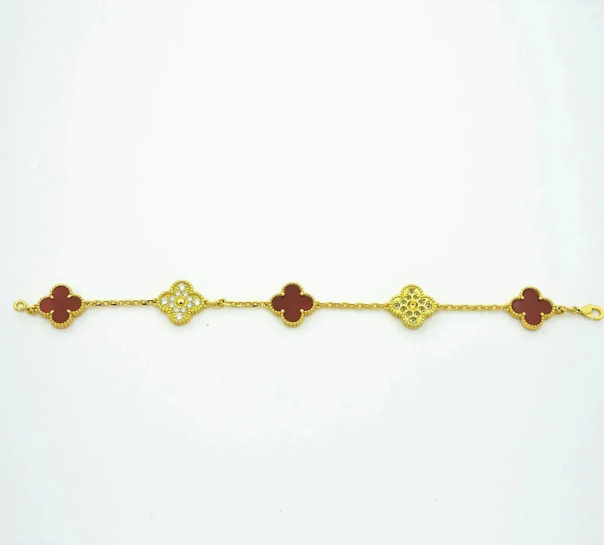 [Marins] CLOVER 5 MOTIF RED CORNELIAN BRACELET COLLECTION