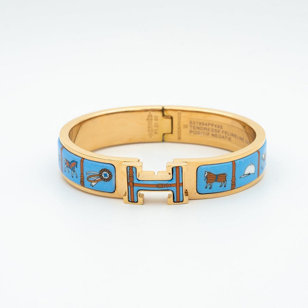[Marins]H PINK GOLD BRACELET BLUE CERAMIC