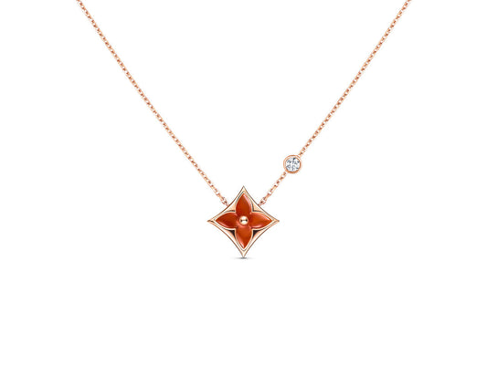 [Marins]STAR NECKLACE PINK GOLD 1 DIAMOND