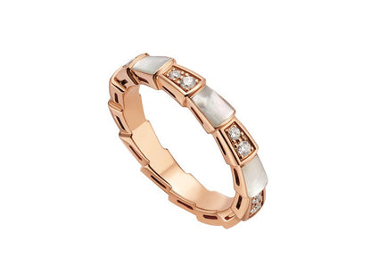 [Marins]SERPENTI RING PINK GOLD DIAMOND MOP 3MM
