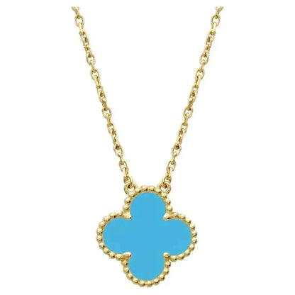 [Marins]CLOVER 15MM VINTAGE TURQUOISE NECKLACE