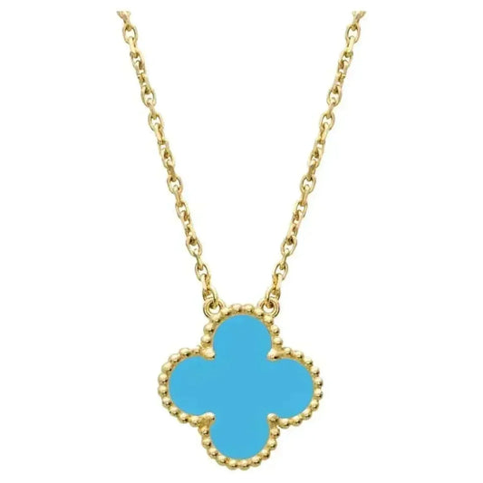 [Marins]CLOVER 15MM VINTAGE TURQUOISE NECKLACE