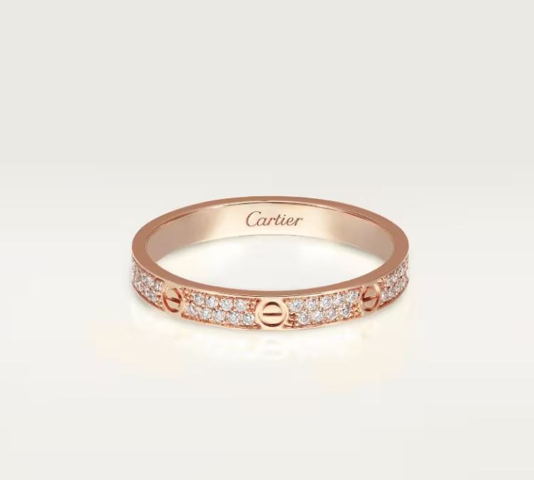 [Marins]LOVE RING 2.6mm-wide full-diamond ring Rose Gold