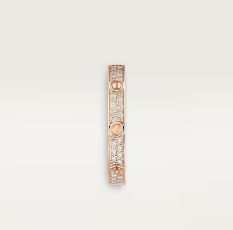 [Marins]LOVE RING 2.6mm-wide full-diamond ring Rose Gold