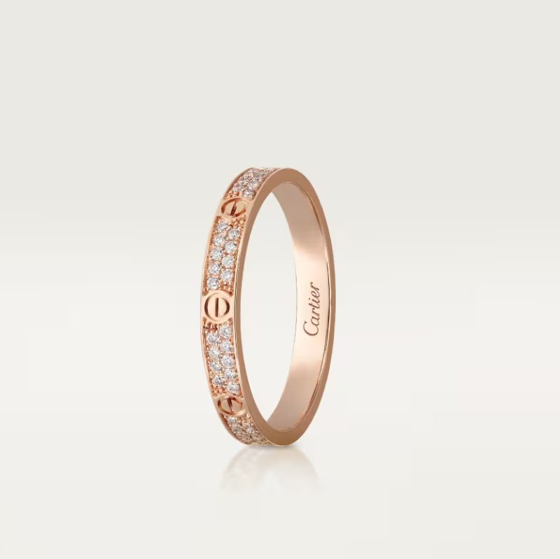 [Marins]LOVE RING 2.6mm-wide full-diamond ring Rose Gold
